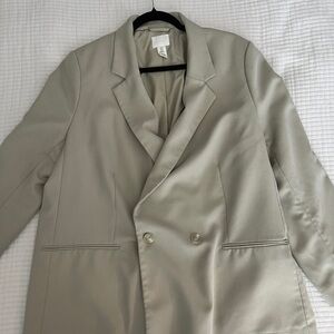 Light Green Double-Breasted Blazer